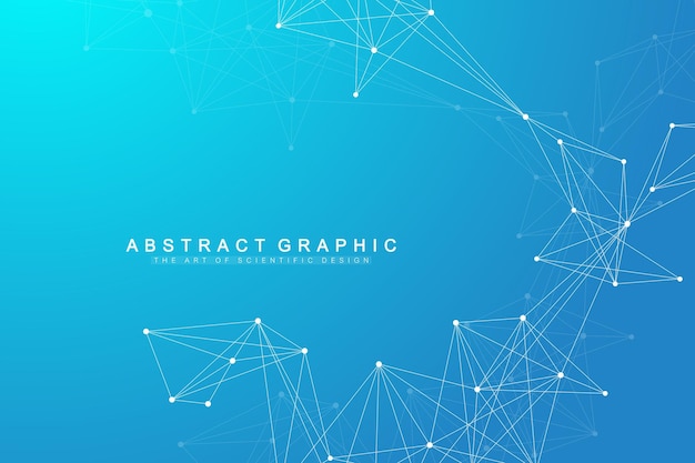 Digits abstract background with connected line and dots wave flow Digital neural networks Network and connection background for your presentation Graphic polygonal background Vector illustration