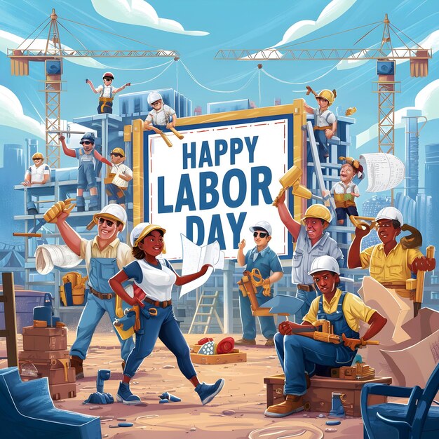 Vector dignified labor day backdrop vector format