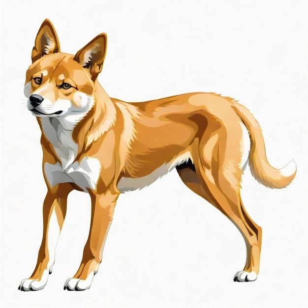 Dingo cartoon vector set White background isolated