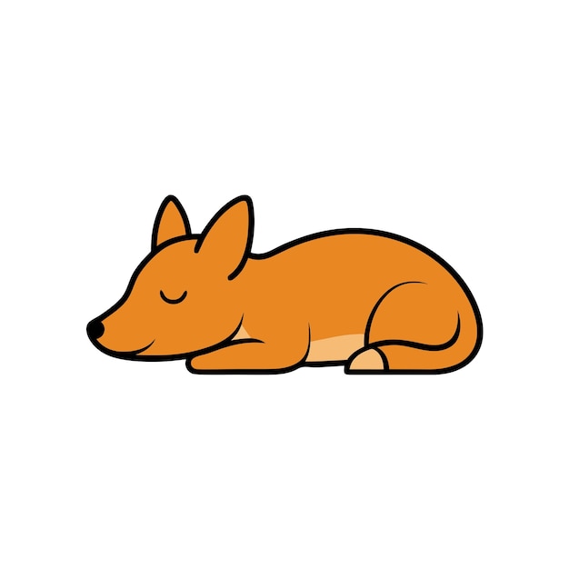 Dingo dog sleeps icon vector