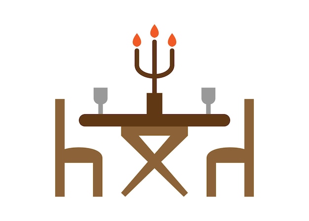 Dining table icon clipart illustration design