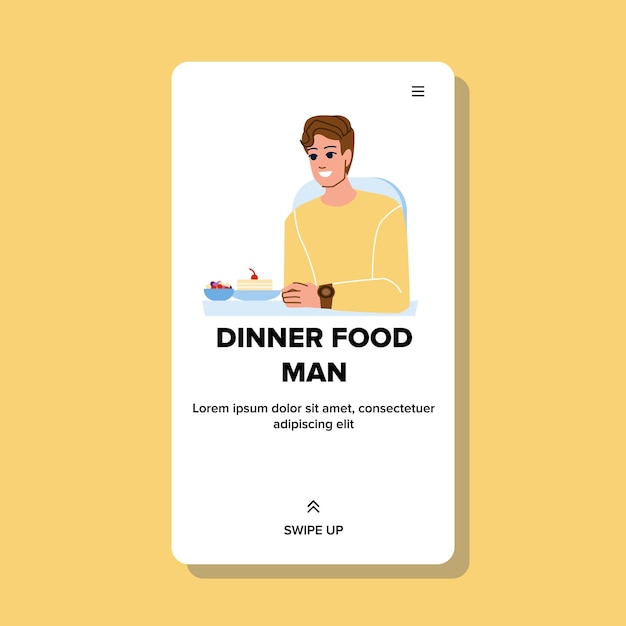 Dinner food man vector