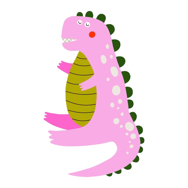 Dino cute vector illustration scandinavian art doodle style