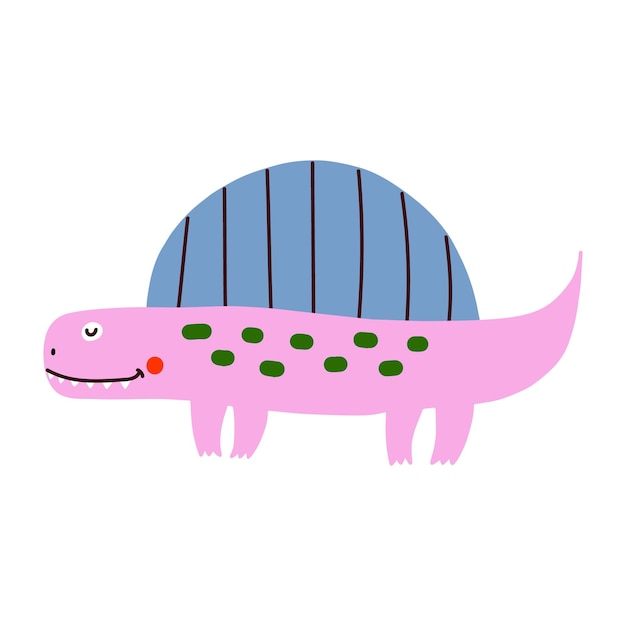 Dino cute vector illustration scandinavian art doodle style