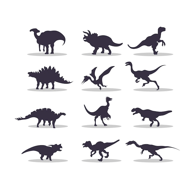 Dino silhouette vector illustration design