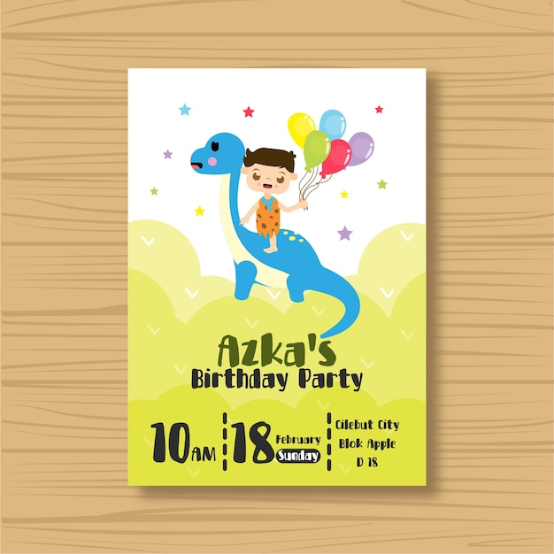 Dinosaur Birthday Invitation Card