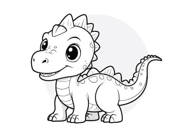 Dinosaur Black an White Coloring Page