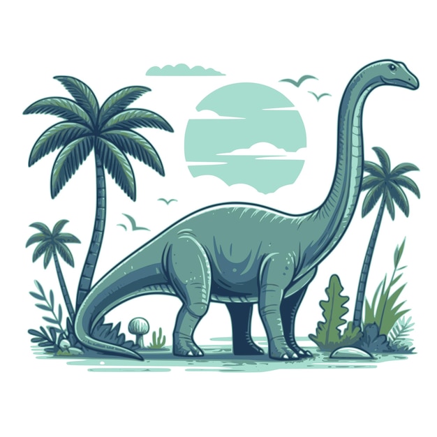 dinosaur Brachiosaurus vector on white background