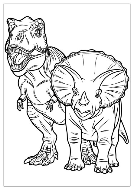 Vector dinosaur coloring page