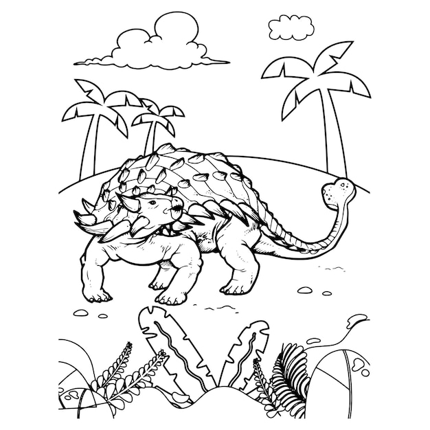 Dinosaur coloring pages for kids Printable