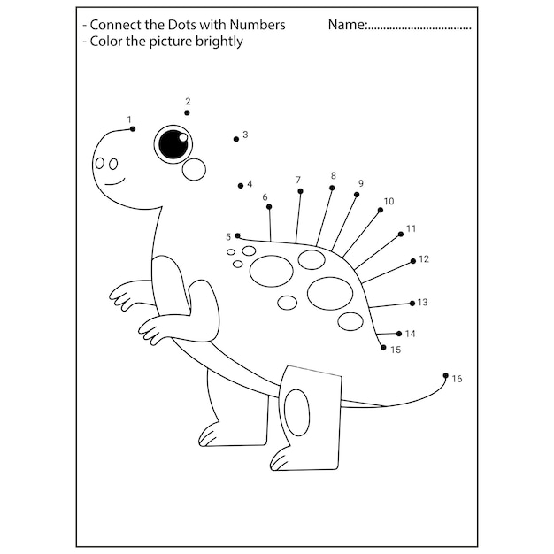 Dinosaur Connect the dots kindergarten activities