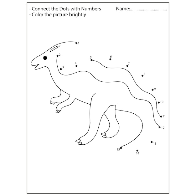 Dinosaur Connect the dots kindergarten activities