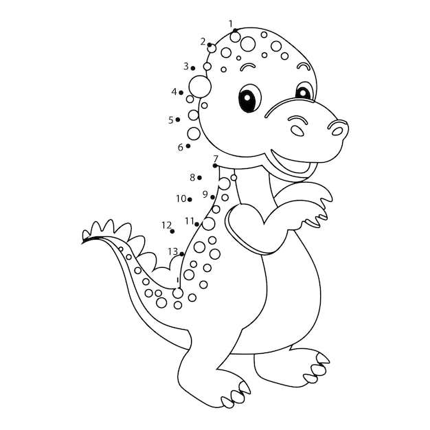 Dinosaur dot to dot for kids