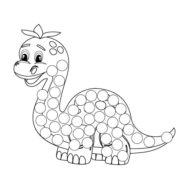 Dinosaur dot marker activity page for Kids