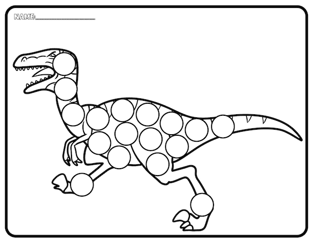 Dinosaur Dot Marker Activity Page for Toddlers and Kids