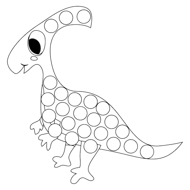 Dinosaur Dot Marker Coloring Pages for kids premium vector