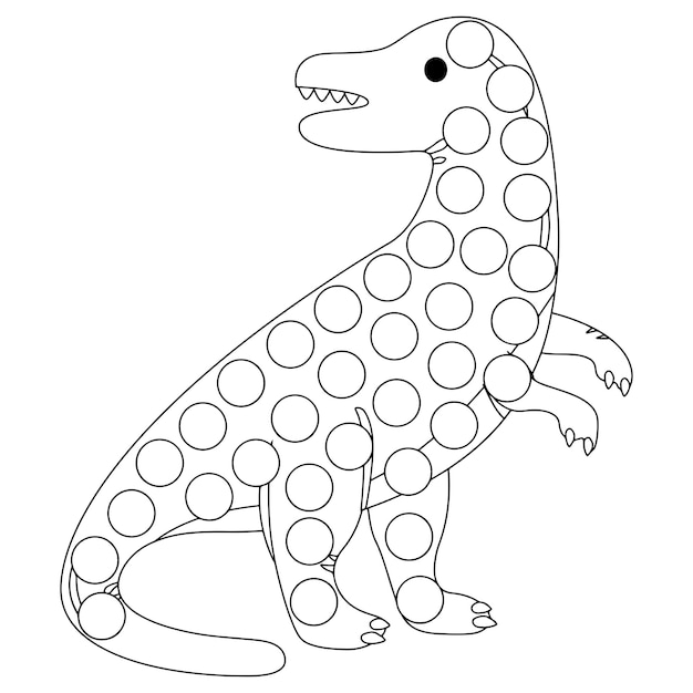 Dinosaur Dot Marker Coloring Pages For Kids Premium Vector