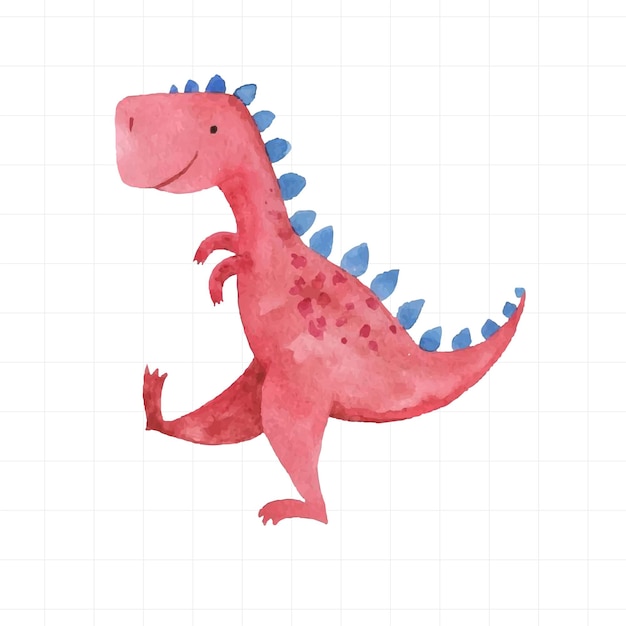 dinosaur drawing painted in watercolor