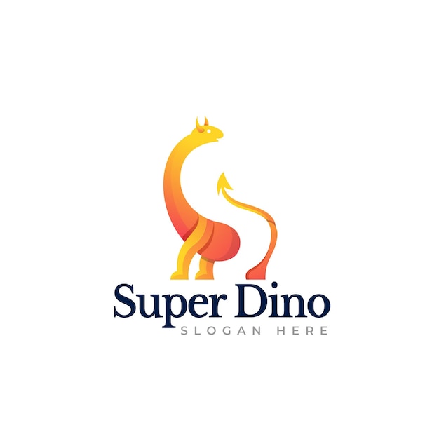 Dinosaur gradient logo template