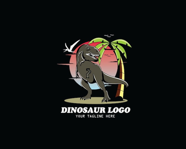 Dinosaur logo design vector illustration