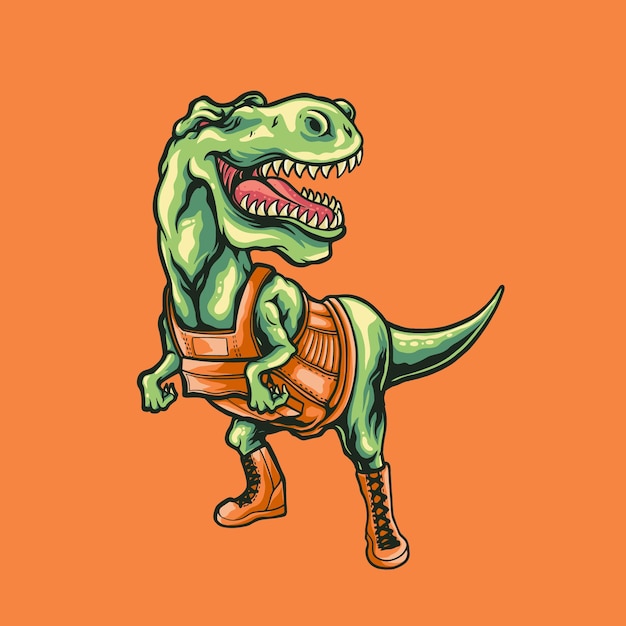 dinosaur mascot illustration