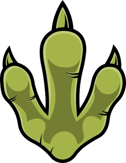 Dinosaur Paw With Claws Print Logo Design Vector Illustration Isolated On White Background