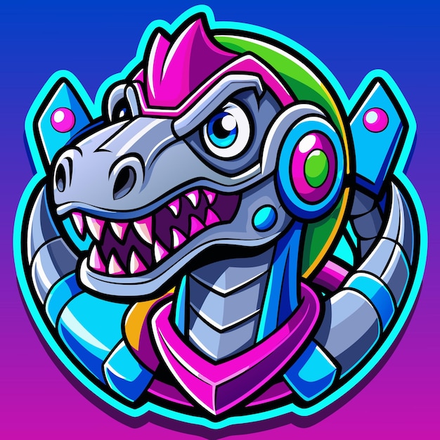 Dinosaur robot esport mascot logo design