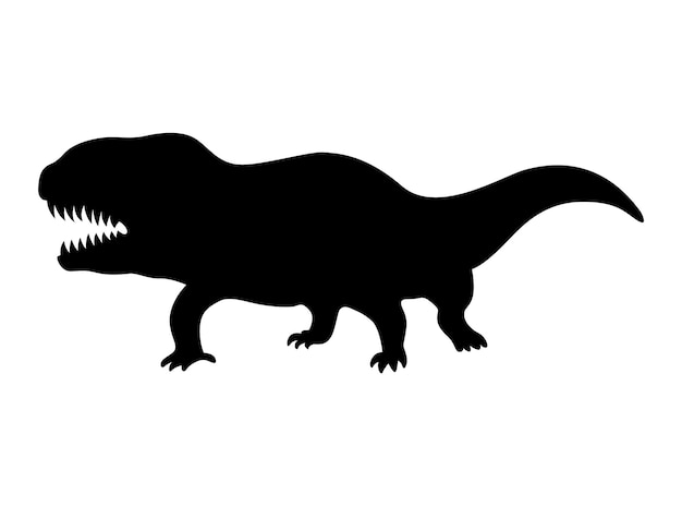 Dinosaur silhouette Dino monsters icon Shape of real animal Sketch of prehistoric reptile Vector illustration isolated on white Hand drawn sketch