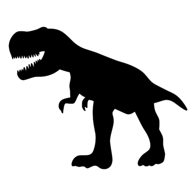 Dinosaur silhouette isolated vector illustration simple black image of prehistoric extinct jurassic