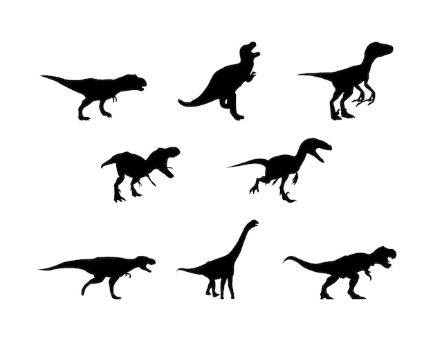 dinosaur silhouette set