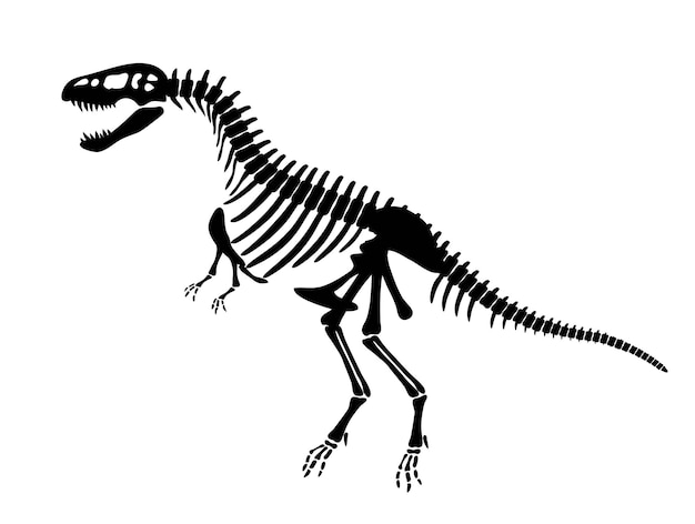 Dinosaur skeleton black