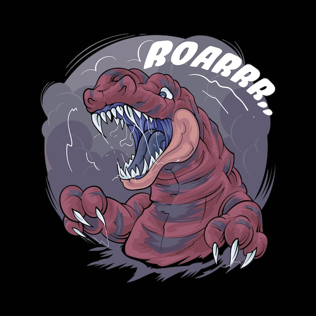 Dinosaur t rex roaring Illustration Premium vector