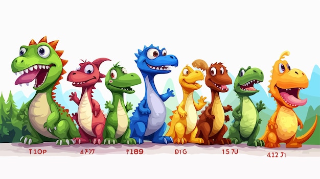 Dinosaur Theme Illustration Counting Numbers 110