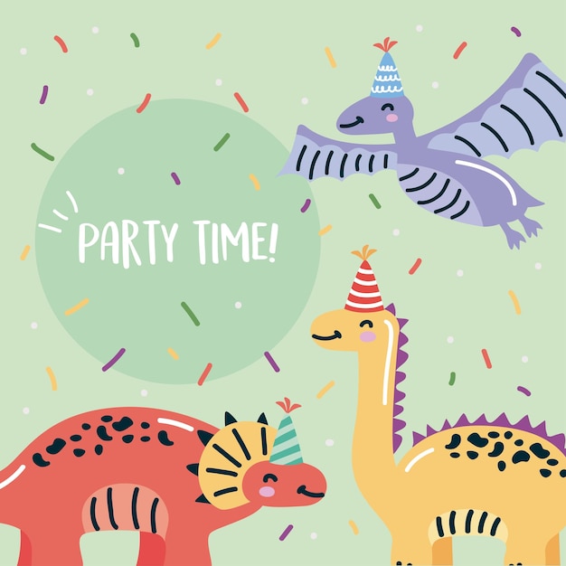 Dinosaurs in birthday party