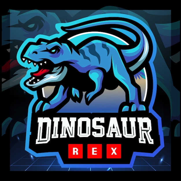 Dinosaurus rex mascot esport logo badge