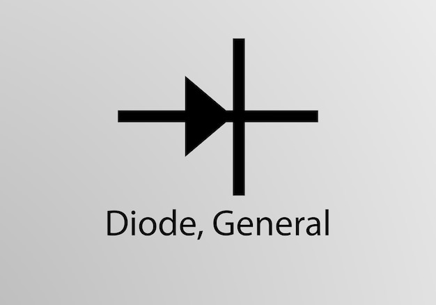 Diode General Engineering Symbol, Vector symbol design. Engineering Symbols.