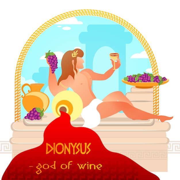 Dionysus Olympian Greek God Holding Wine Glass