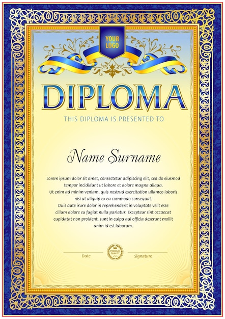 Diploma blank template