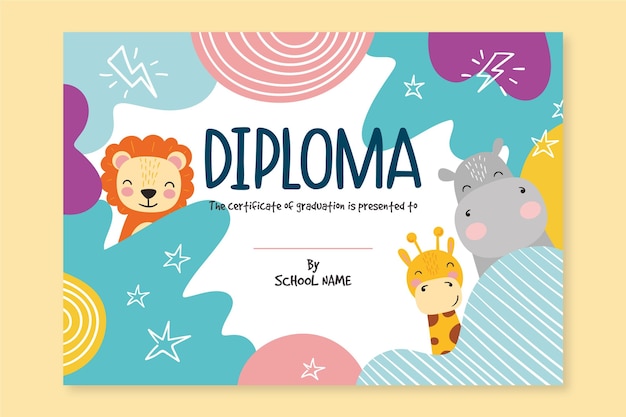 Diploma template for kids