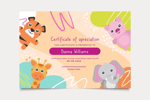 Diploma template for kids