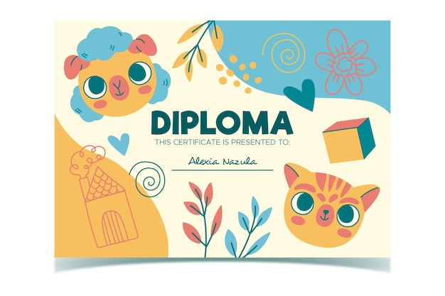 Diploma template for kids