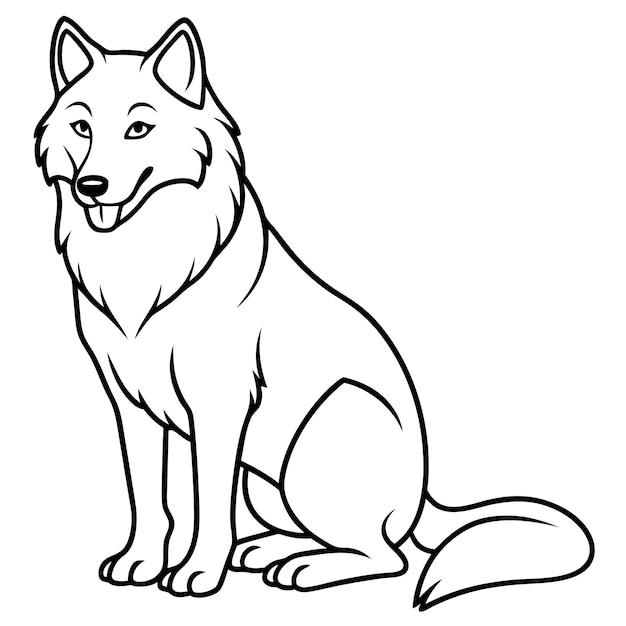 Dire Wolf sits icon vector