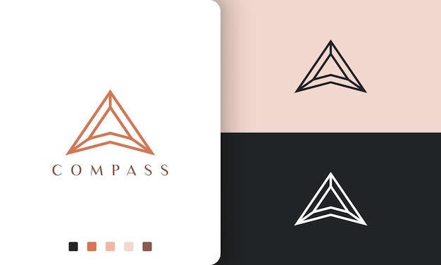 Direction or compass logo vector design with simple and modern style