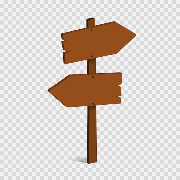 Direction sign guidepost blank 3d vector illustration different design wooden signs