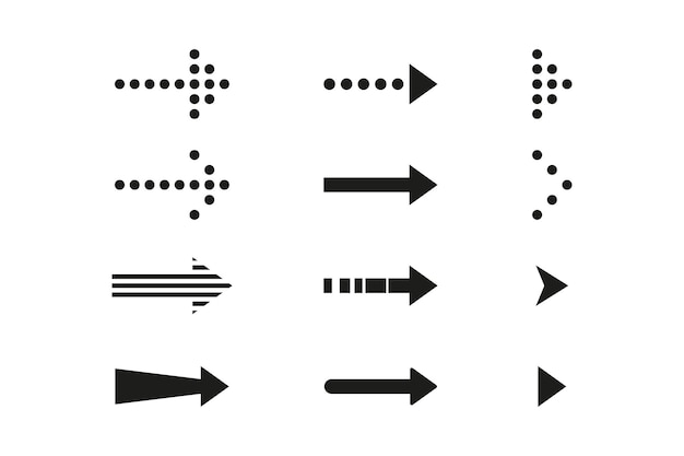 Directional arrow icons set