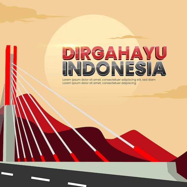 Dirgahayu Indonesia Bandung template for social media