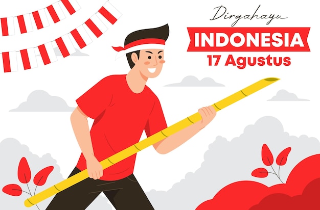 Dirgahayu Indonesia independence day HUT Indonesia vector Illustrarion