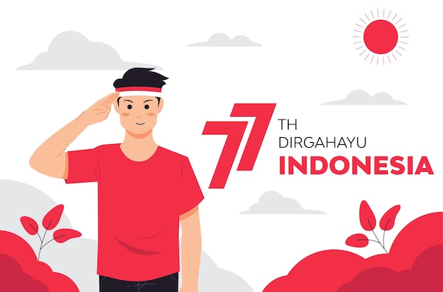 Dirgahayu Indonesia independence day HUT Indonesia vector Illustrarion