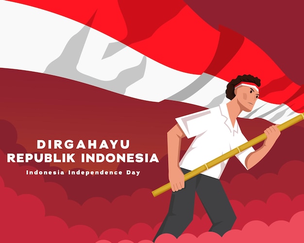 Dirgahayu republik indonesia independence day of indonesia illustration