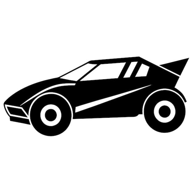 Dirt Track Race Car vector silhouette white background 5